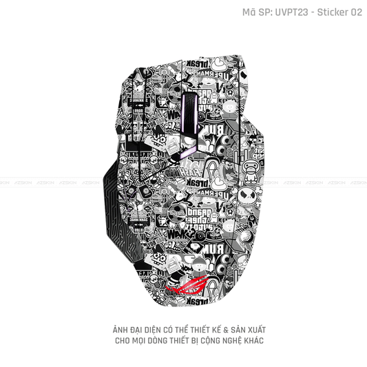 Skin Dán Chuột Asus Vân Nổi Hình Sticker-02 | UVPT23