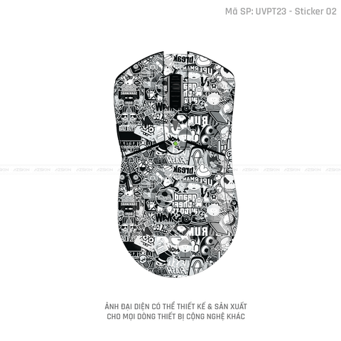 Skin Dán Chuột Dareu Vân Nổi Hình Sticker-02 | UVPT23