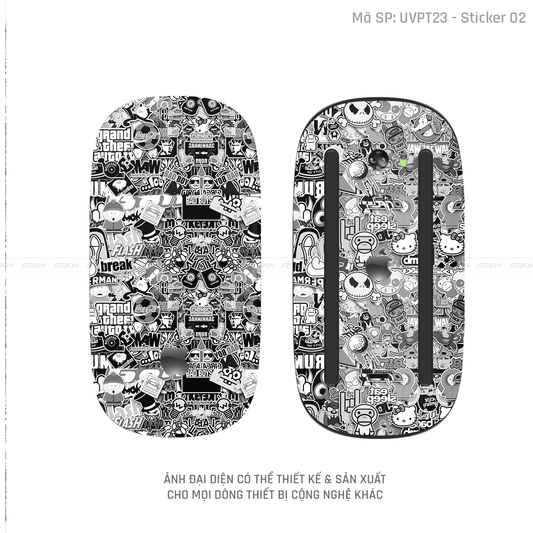 Skin Dán Chuột Apple Magic Mouse Vân Nổi Hình Sticker-02 | UVPT23