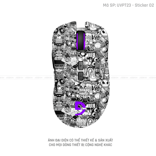 Skin Dán Chuột Fuhlen Vân Nổi Hình Sticker-02 | UVPT23