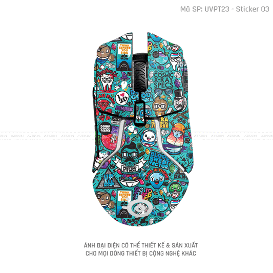 Skin Dán Chuột Steelseries Vân Nổi Sticker - 03 | UVPT23
