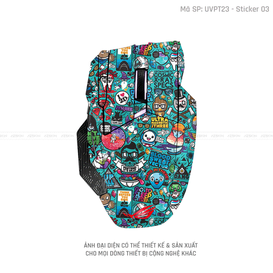 Skin Dán Chuột Asus Vân Nổi Hình Sticker-03 | UVPT23