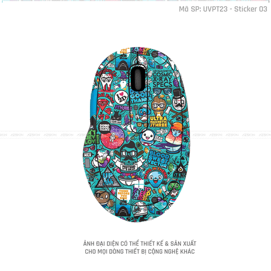 Skin Dán Chuột Microsoft Vân Nổi Sticker-03 | UVPT23