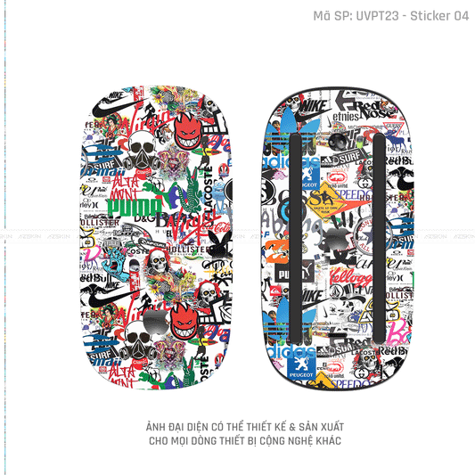 Skin Dán Chuột Apple Magic Mouse Vân Nổi Hình Sticker-04 | UVPT23