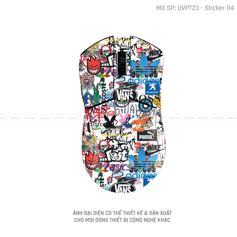 Skin Dán Chuột Dareu Vân Nổi Hình Sticker-04 | UVPT23