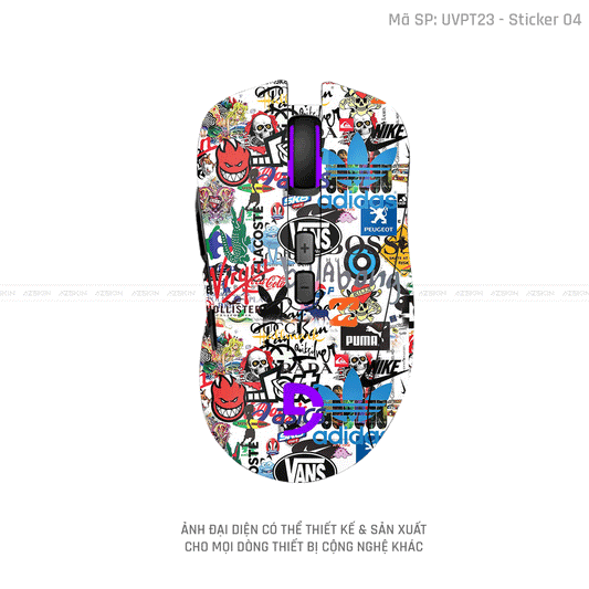 Skin Dán Chuột Fuhlen Vân Nổi Hình Sticker-04 | UVPT23