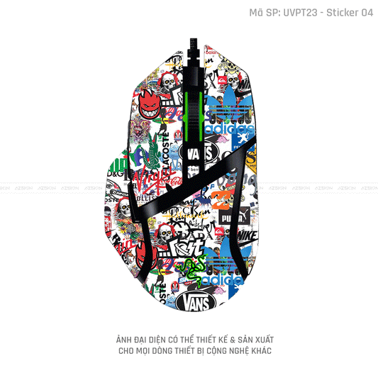Skin Dán Chuột Razer Vân Nổi Hình Sticker-04 | UVPT22