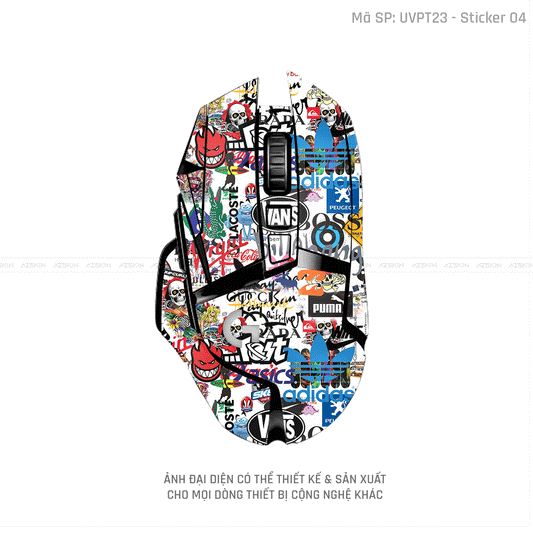 Skin Dán Chuột Logitech Vân Nổi Hình Sticker-04 | UVPT23