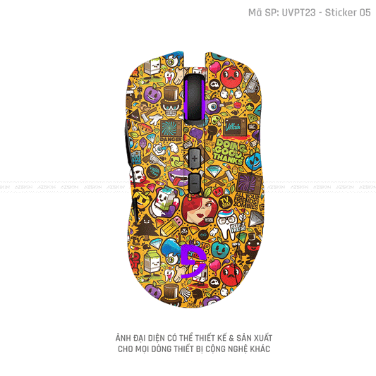 Skin Dán Chuột Fuhlen Vân Nổi Hình Sticker-05 | UVPT23