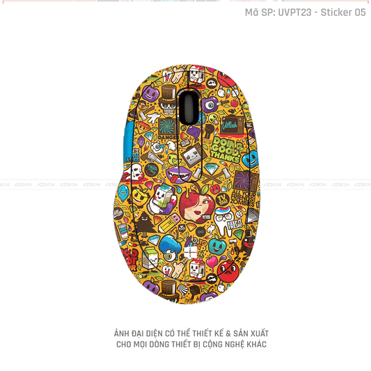 Skin Dán Chuột Microsoft Vân Nổi Sticker-05 | UVPT23
