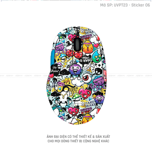 Skin Dán Chuột Microsoft Vân Nổi Sticker-06 | UVPT23