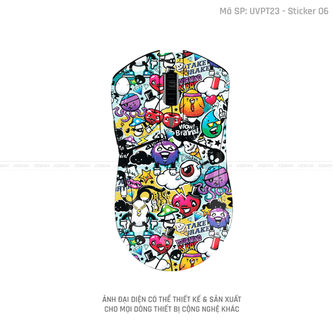 Skin Dán Chuột Dareu Vân Nổi Hình Sticker-06 | UVPT23
