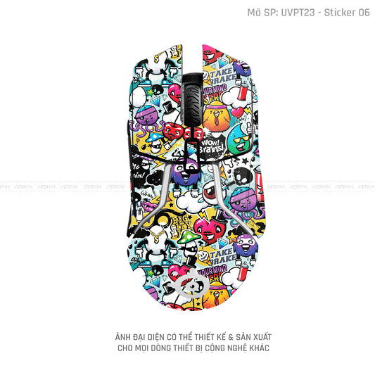 Skin Dán Chuột Steelseries Vân Nổi Sticker - 06 | UVPT23