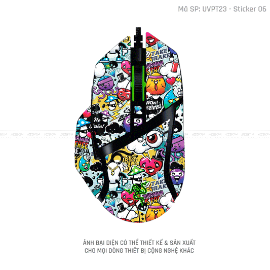 Skin Dán Chuột Razer Vân Nổi Hình Sticker-06 | UVPT22