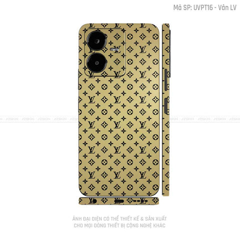 Dán Skin Vivo Y Series Vân Pattern LV Vàng Gold | UVPT16