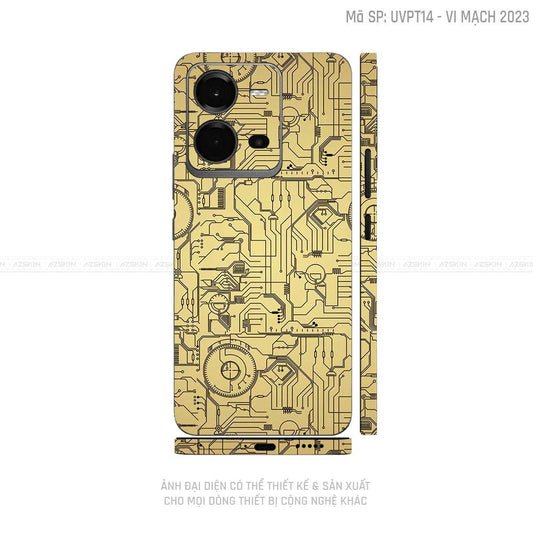Dán Skin Vivo V Series Vân Vi Mạch 2023 Gold | UVPT14