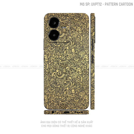 Dán Skin Vivo Y Series Vân Pattern Cartoon Vàng | UVPT12