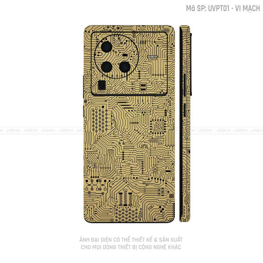 Dán Skin Vivo X Series Vân Vi Mạch Vàng | UVPT01
