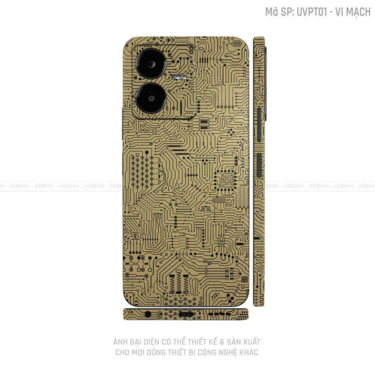 Dán Skin Vivo Y Series Vân Vi Mạch Vàng | UVPT01