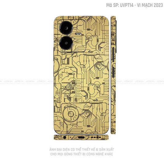Dán Skin Vivo Y Series Vân Vi Mạch 2023 Vàng | UVPT14
