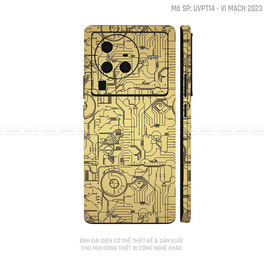 Dán Skin Vivo X Series Vân Vi Mạch 2023 Vàng | UVPT14