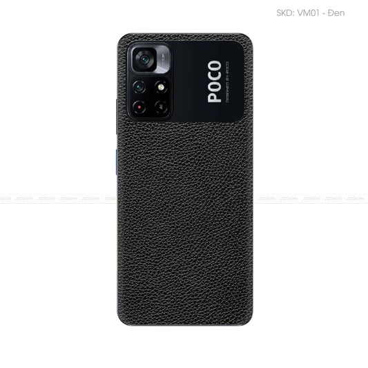 Miếng Dán Da POCO Series Vân Mil Đen | VM01