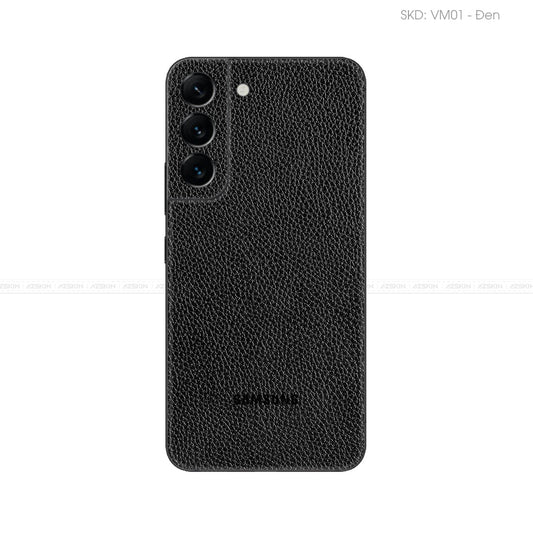 Miếng Dán Da Samsung S22 Series Vân Mil Đen | VM01