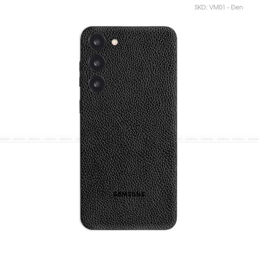 Miếng Dán Da Samsung S23 Series Vân Mil Đen | VM01