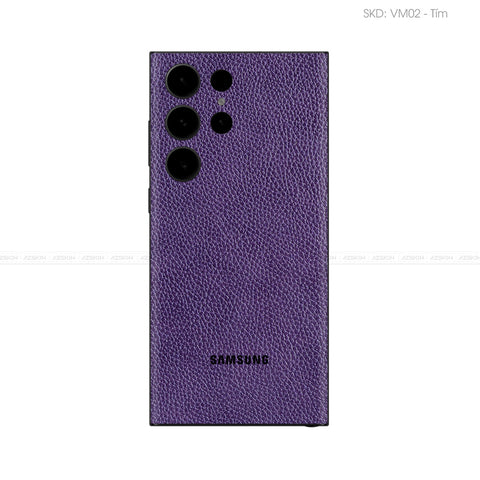 Miếng Dán Da Samsung S23 Series Vân Mil Tím | VM02