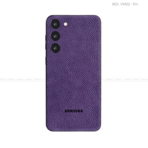 Miếng Dán Da Samsung Galaxy S24 Series Vân Mil Tím | VM02