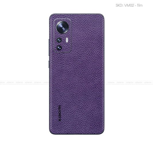 Miếng Dán Da Xiaomi 12 Series Vân Mil Tím | VM02
