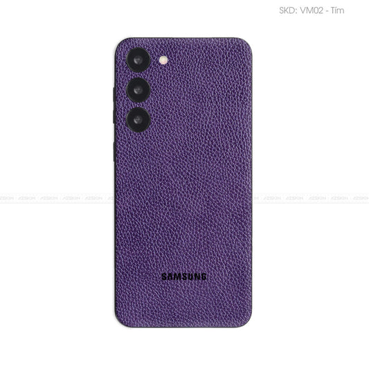 Miếng Dán Da Samsung S23 Series Vân Mil Tím | VM02