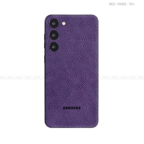 Miếng Dán Da Samsung S23 Series Vân Mil Tím | VM02