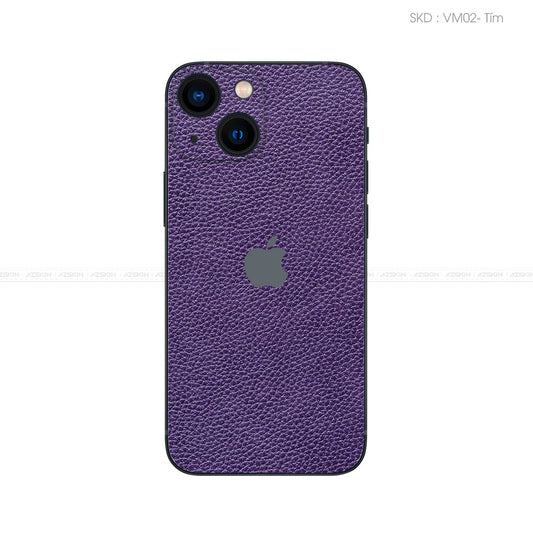 Miếng Dán Da IPhone 14 Series Vân Mil Tím | VM02