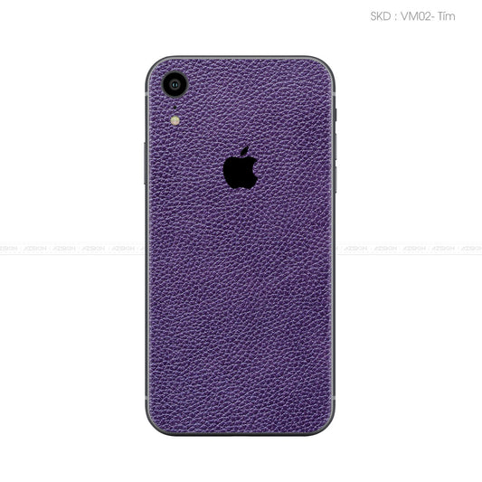 Miếng Dán Da IPhone X Series Vân Mil Tím | VM02