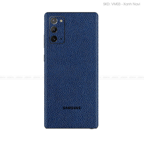 Miếng Dán Da Samsung Note 20 Series Vân Mil Xanh | VM03