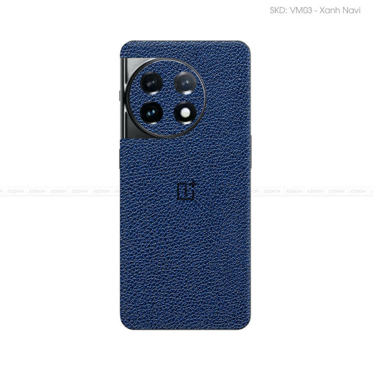 Miếng Dán Da OnePlus 11 Series Vân Mil Xanh Navi | VM03