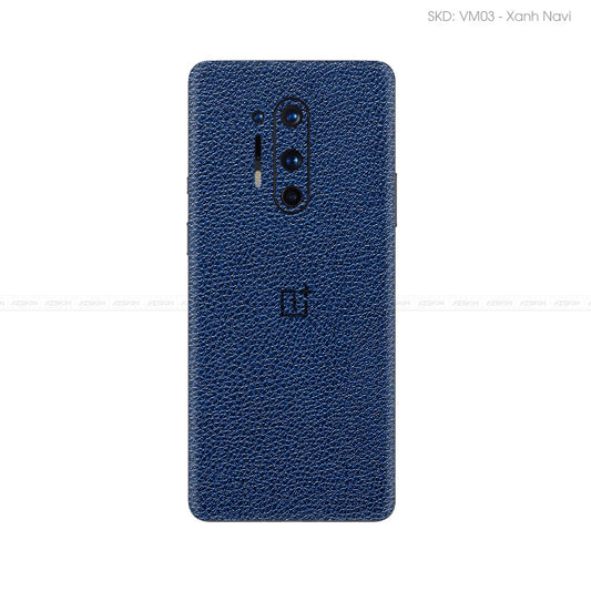 Miếng Dán Da OnePlus 8 Series Vân Mil Xanh Navi | VM03