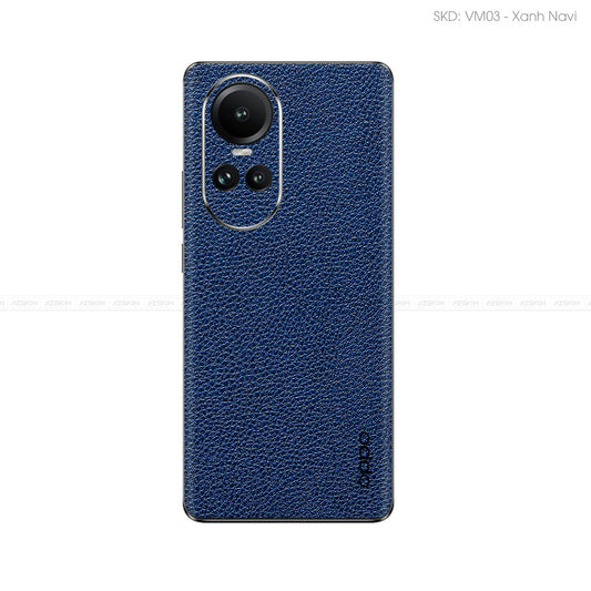 Miếng Dán Da OPPO Reno Series Vân Mil Xanh Navi | VM03