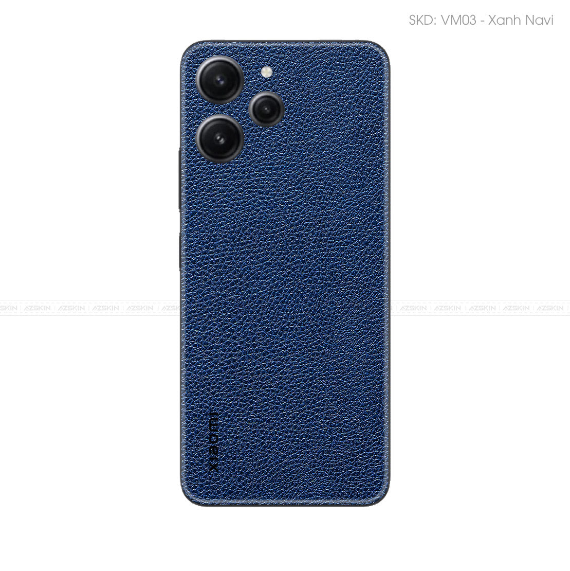 Miếng Dán Da Xiaomi Note 12 Series Vân Mil Xanh Navi | VM03