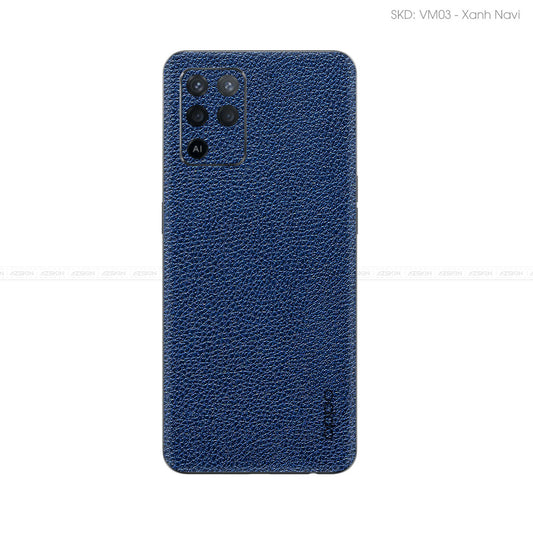 Miếng Dán Da OPPO F Series Vân Mil Xanh Navi | VM03
