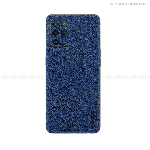 Miếng Dán Da OPPO F Series Vân Mil Xanh Navi | VM03