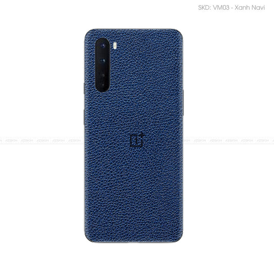 Miếng Dán Da OnePlus Nord Series Vân Mil Xanh Navi | DM03