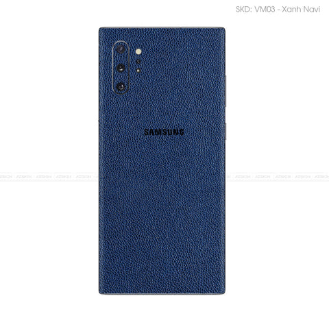 Miếng Dán Da Samsung Note 10 Series Vân Mil Xanh Navi | VM03