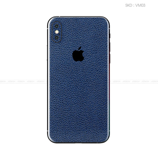 Miếng Dán Da IPhone X Series Vân Mil Xanh Navi | VM03