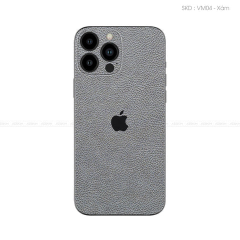 Miếng Dán Da IPhone 12 Series Vân Mil Xám | VM04