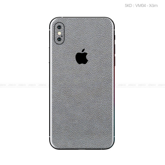 Miếng Dán Da IPhone X Series Vân Mil Xám | VM04
