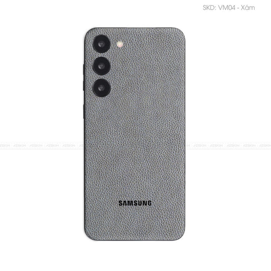 Miếng Dán Da Samsung S23 Series Vân Mil Xám | VM04