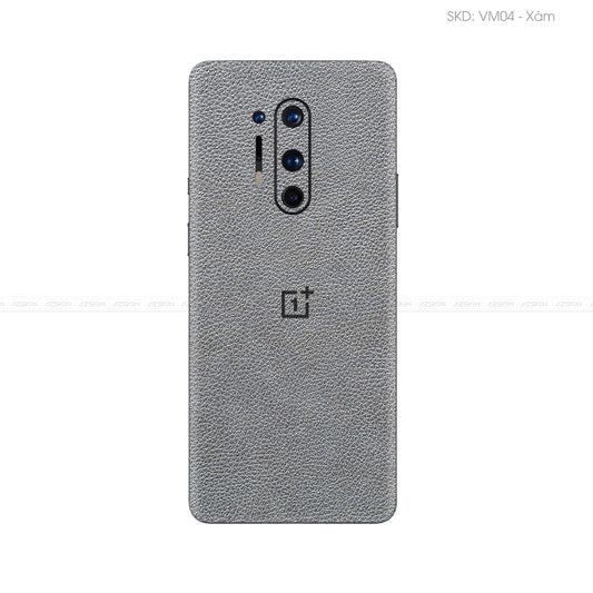 Miếng Dán Da OnePlus 8 Series Vân Mil Xám | VM04