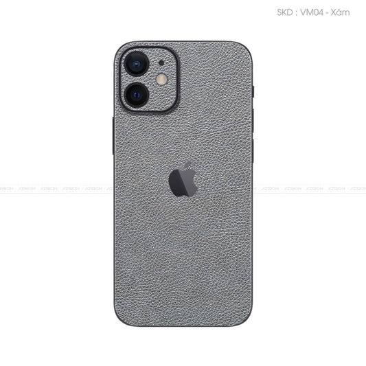 Miếng Dán Da IPhone 12 Series Vân Mil Xám | VM04
